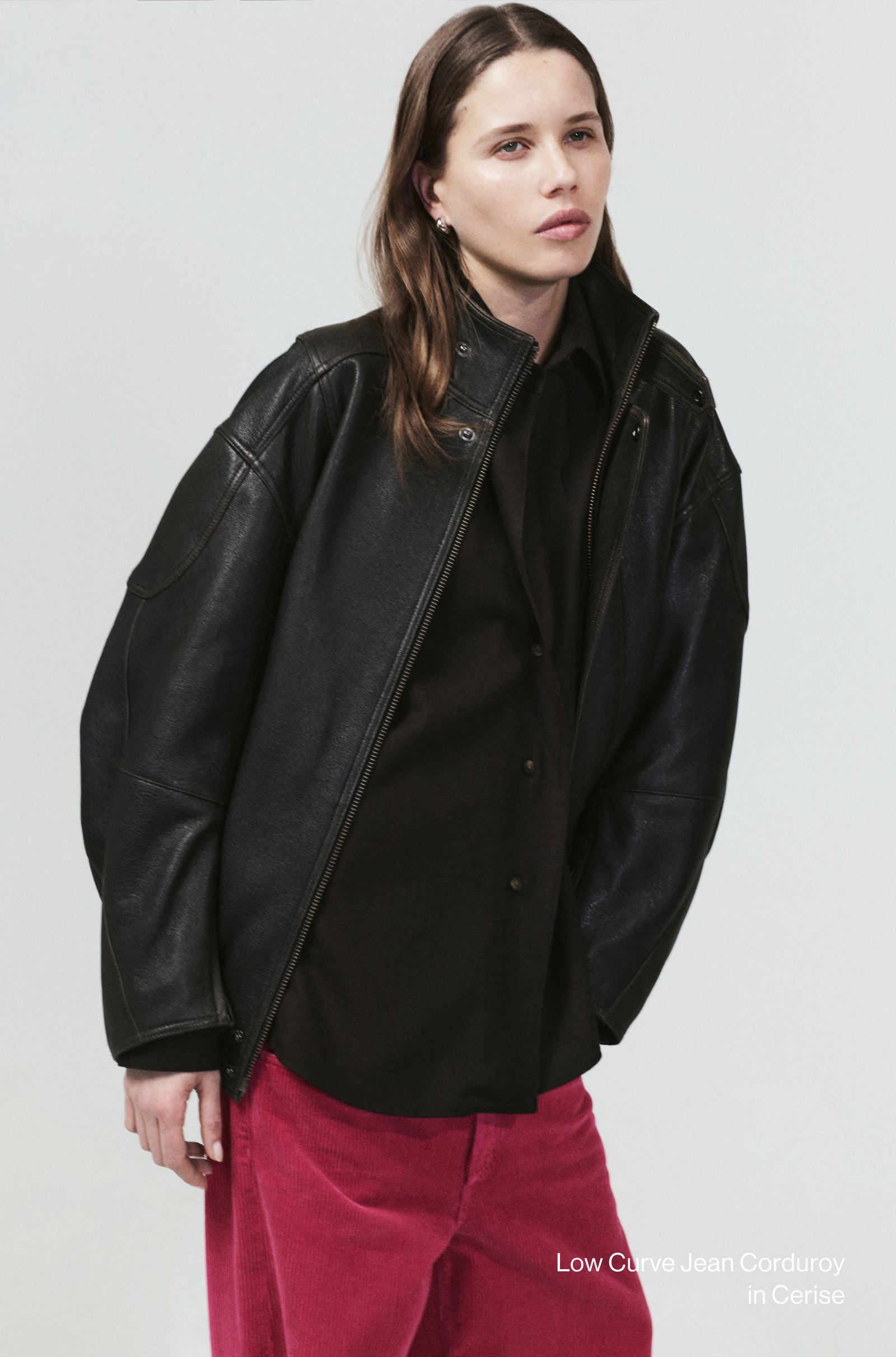Low Curve Jean Corduroy in Cerise