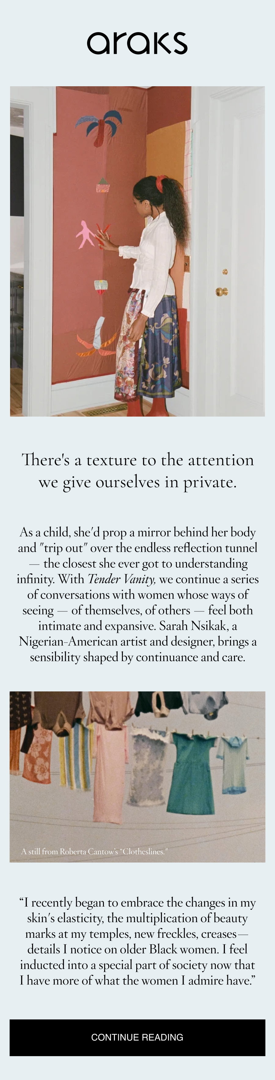 Sarah Nsikak sees mirrors as portals.