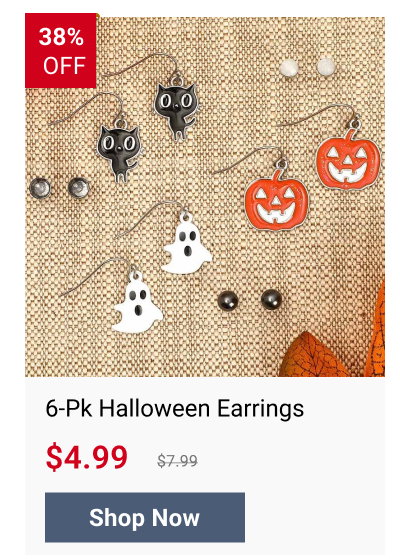 6-Pk Halloween Earrings