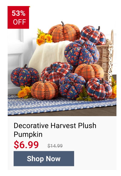 Decorative Harvest Plush Pumpkin
