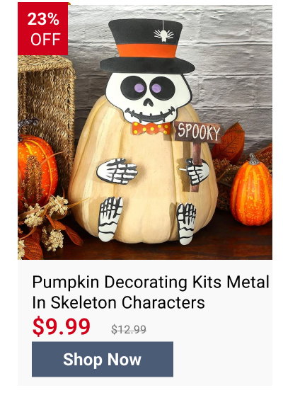 Pumpkin Decorating Kits Metal In Cat Ghost Bird Or Skeleton Characters