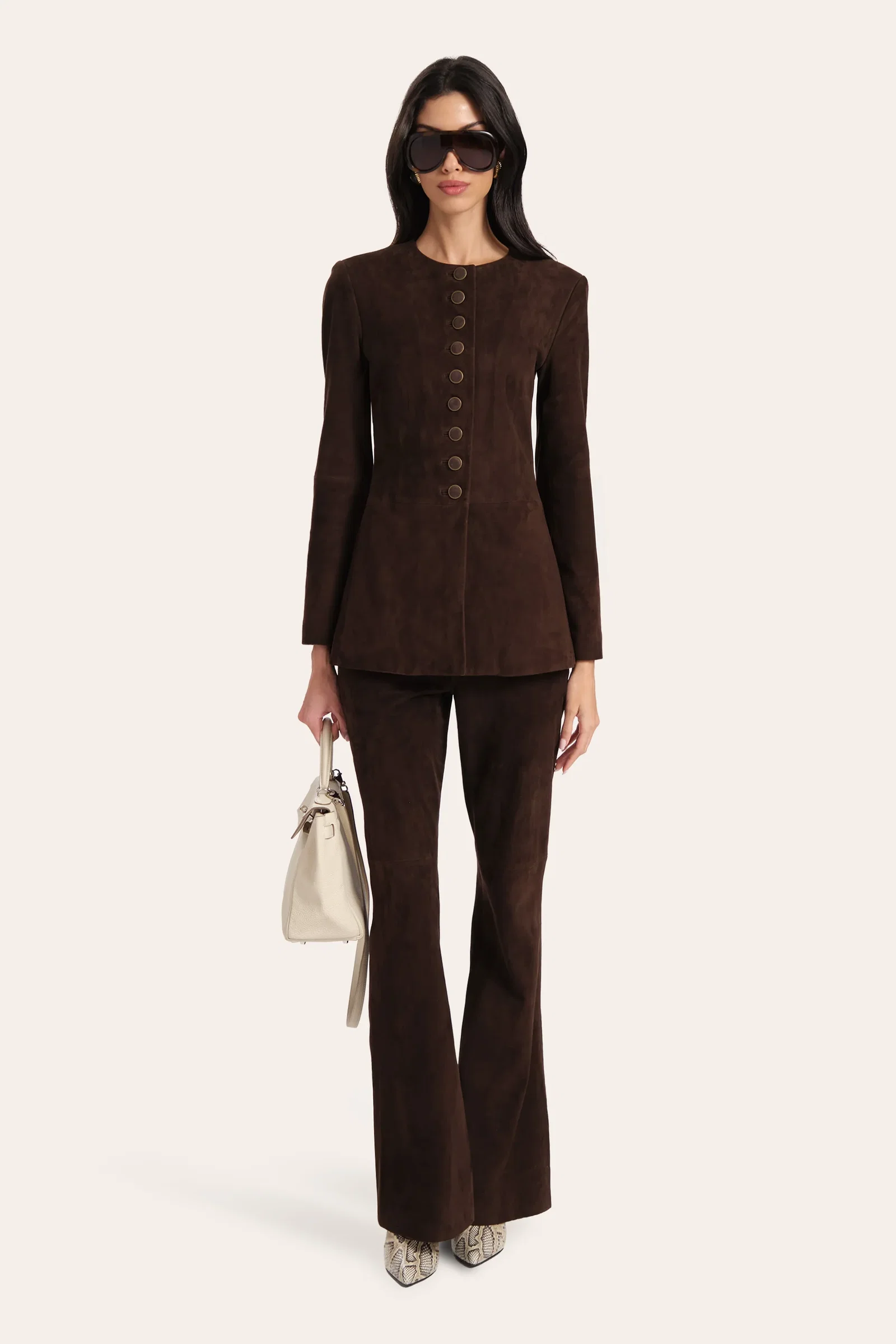 Image of Anouk Tailored Suede Jacket