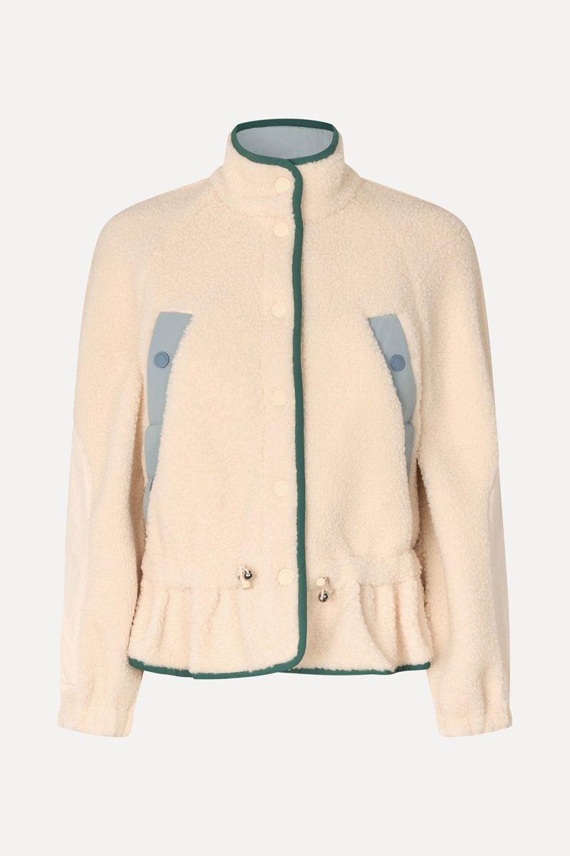 Dropped Shoulder Gathered Jacket - Buttercream