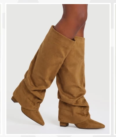 Shop Pointed Toe Knee High Slouch Boots