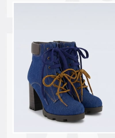 Shop Double Lace Up Lug Sole Block Heel Booties
