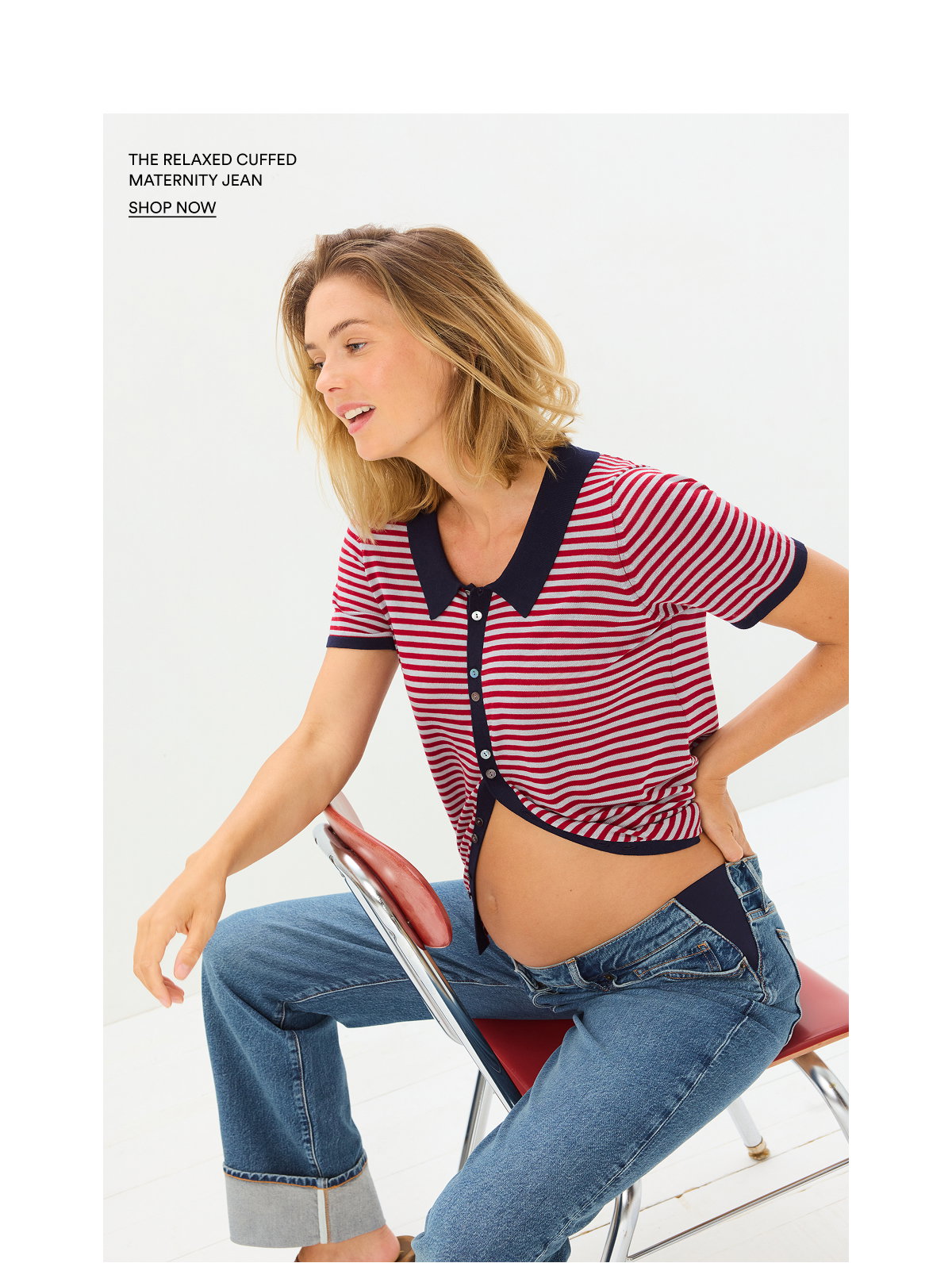 The Relaxed Cuffed Maternity Jean