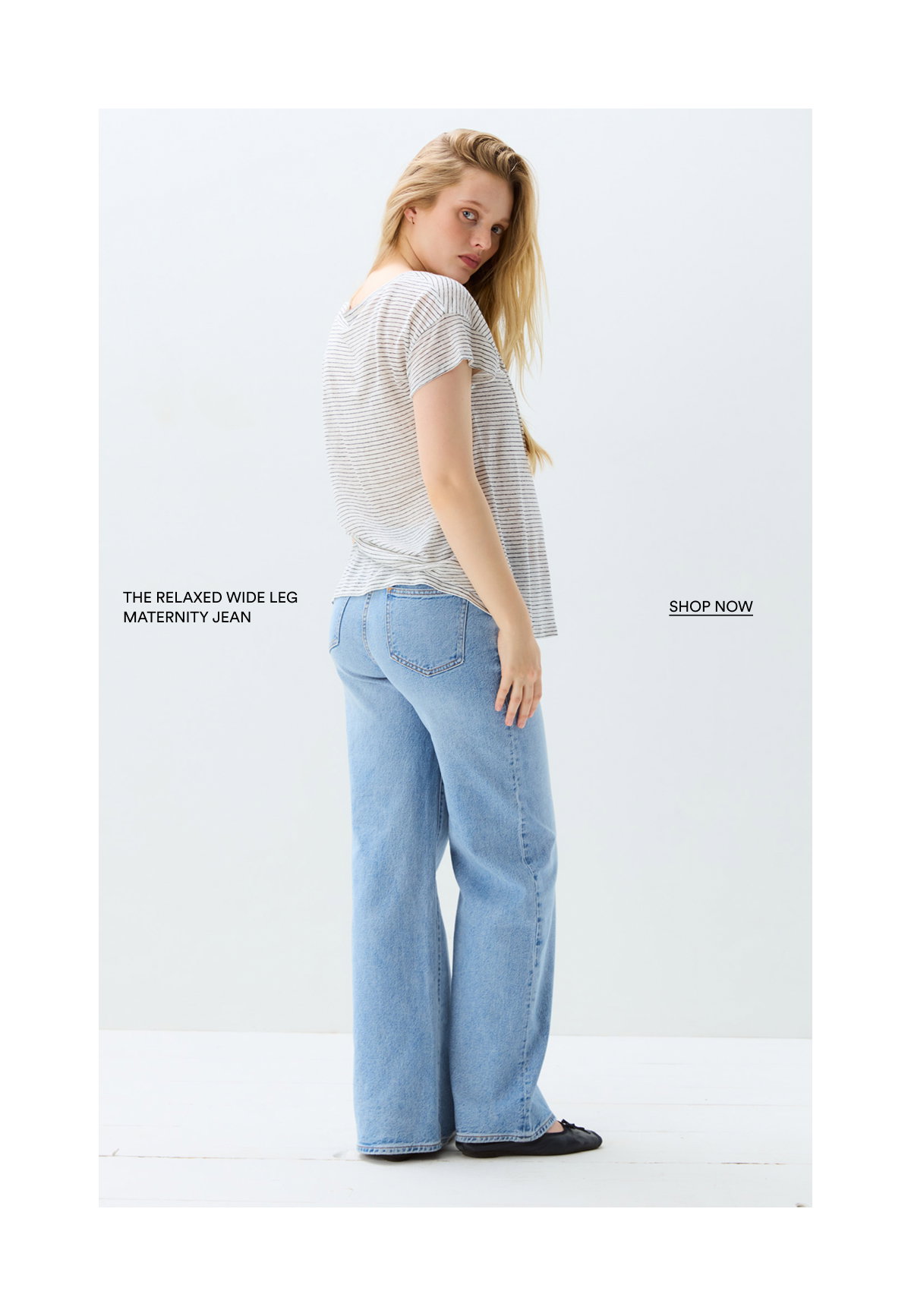 The Relaxed Wide Leg Maternity Jeaan