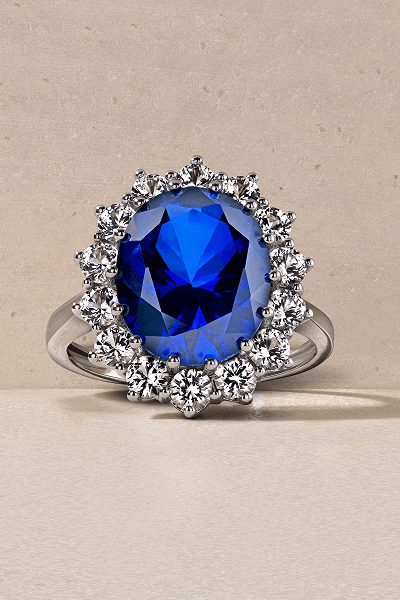 A sapphire and diamond statement ring.