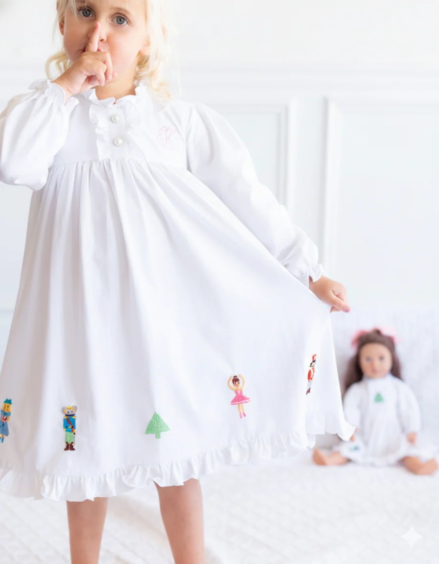 Nutcracker Hand Embroidered Knit Gown