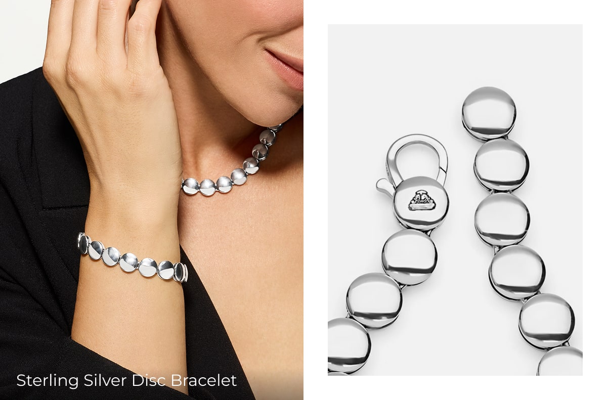 Sterling Silver Disc Bracelet