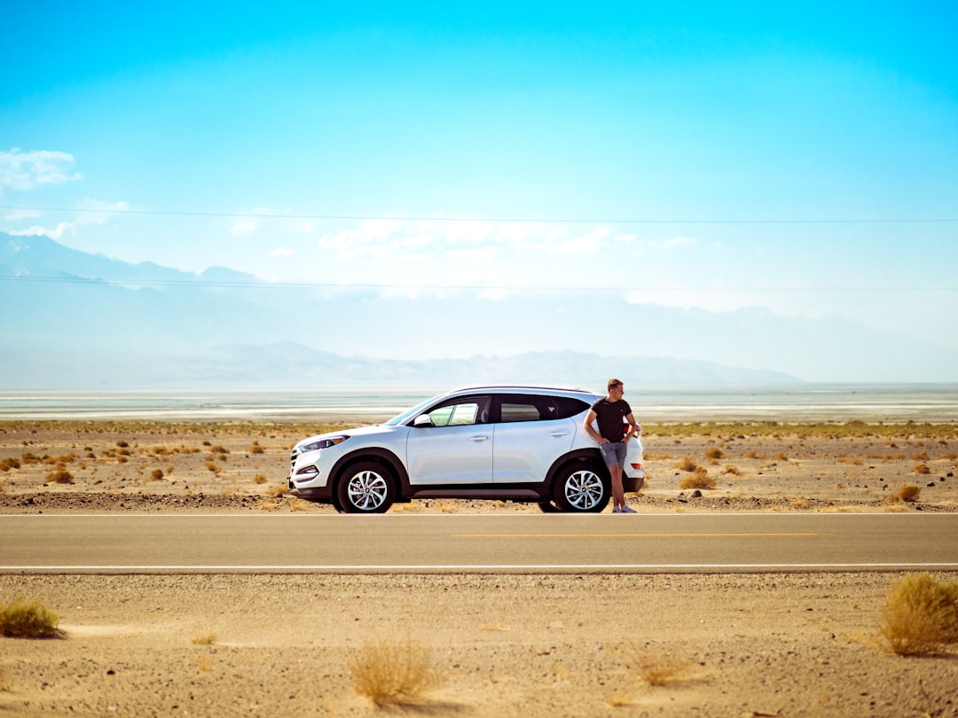 Driver stranded beside a broken-down car