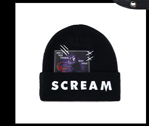 cream Scary Movie Beanie Hat - Ghost Face