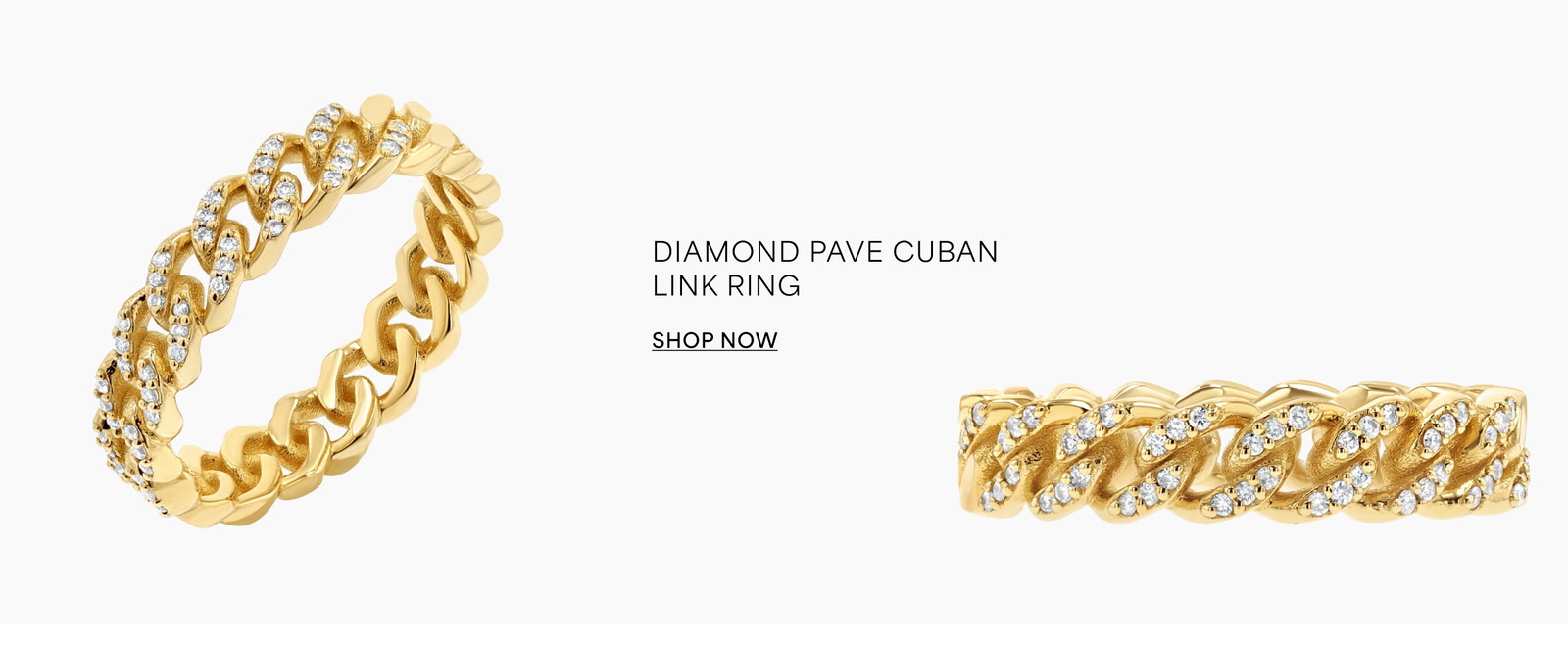Diamond Pave Cuban Link Ring