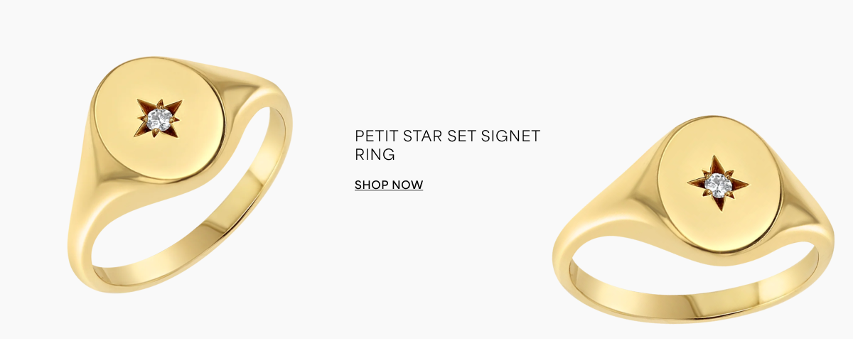 Petit Star Set Signet Ring