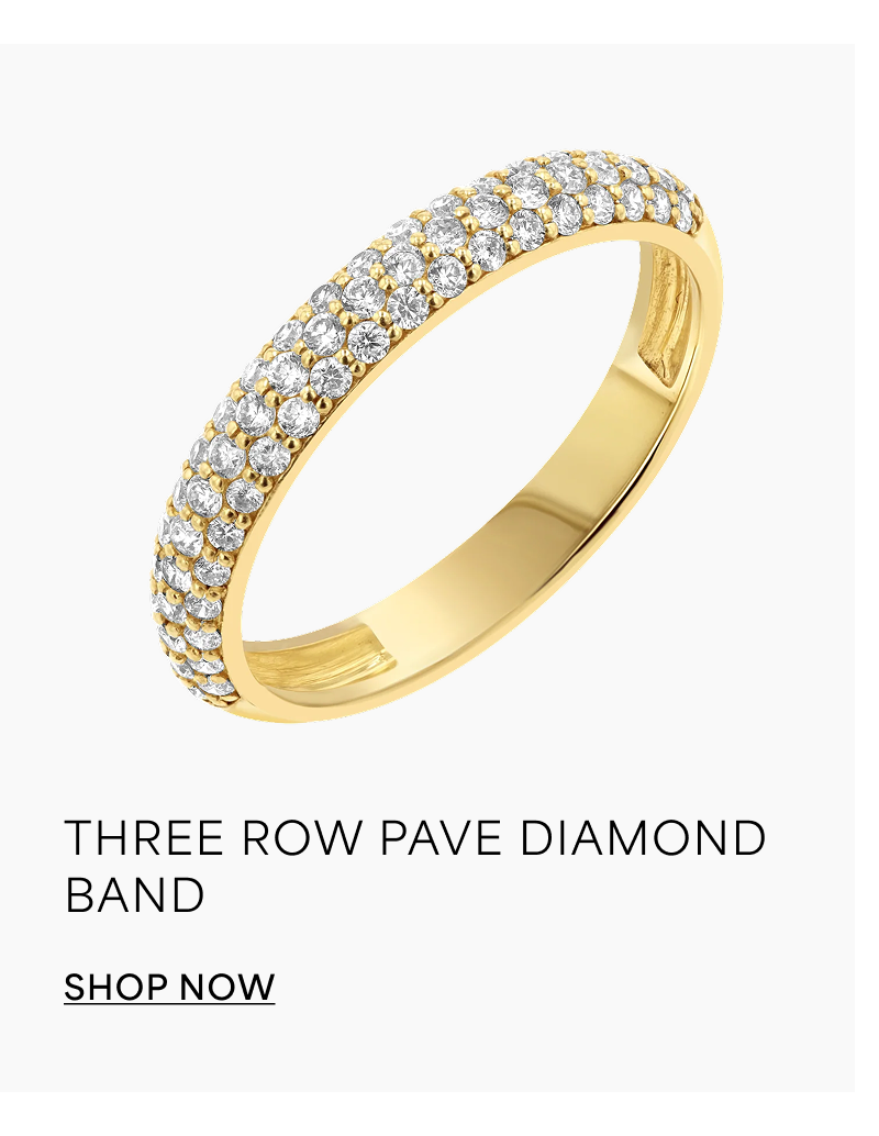 Three Row Pave Diamond Band
