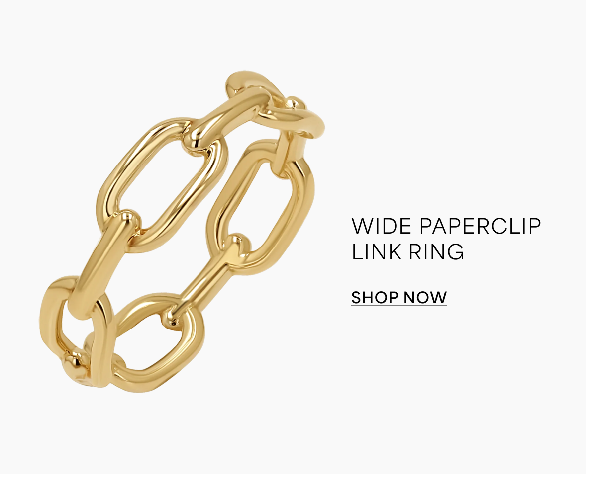 Wide Paperclip Link Ring