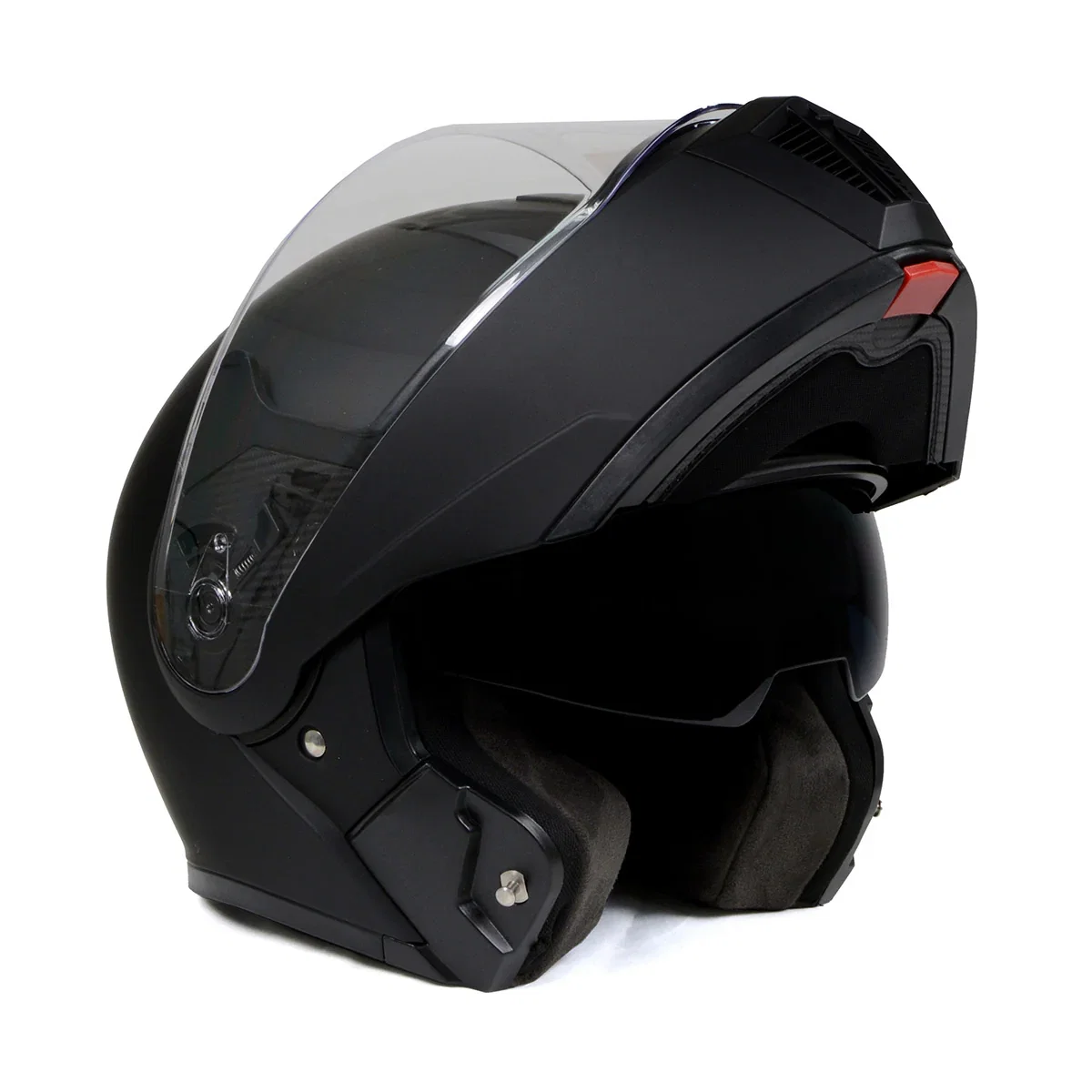 Image of Milwaukee Helmets MPH9812DOT Flat Black Menace Advanced Motorcycle Modular Helmet Biker w/ Drop Down Visor