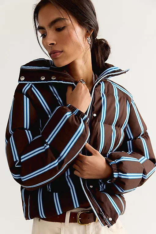 The Tiny Big Sister Striped Puffer Jacket