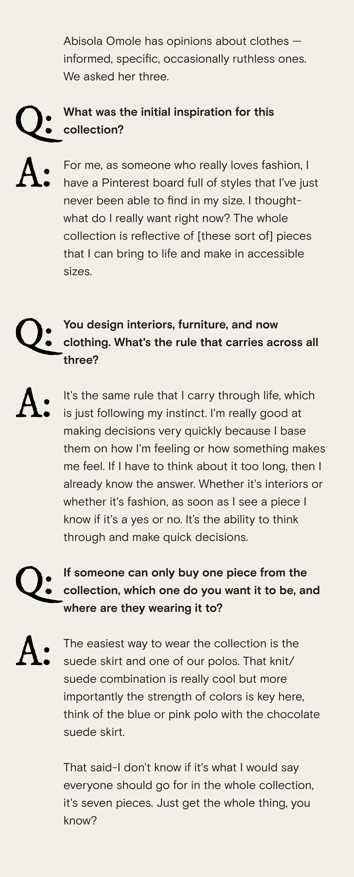 3 Questions for Abi