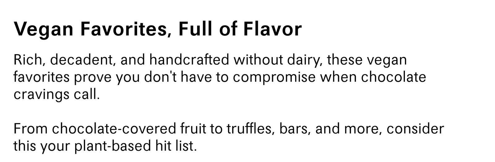 Vegan Favorites, Full of Flavor