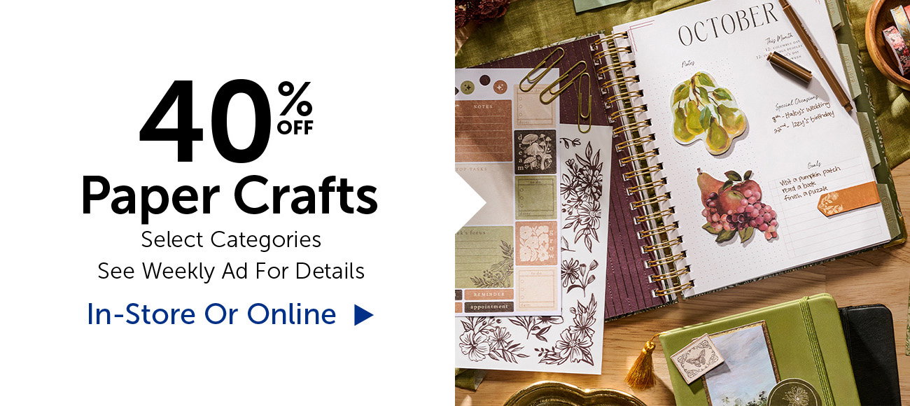 40% Off Paper Crafts - Select Categories