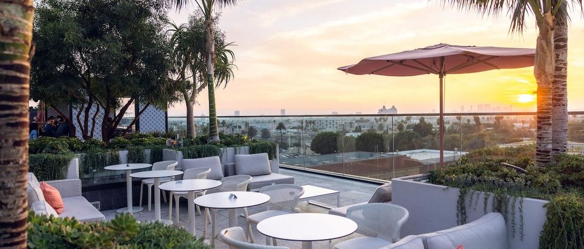 Central Hollywood Glamour with Rooftop Bar, Club Lounge Access, Daily Breakfast & Nightly Drinks