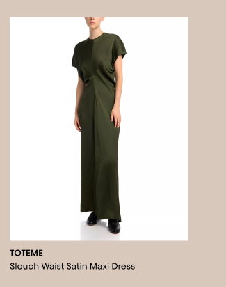  Slouch Waist Satin Maxi Dress