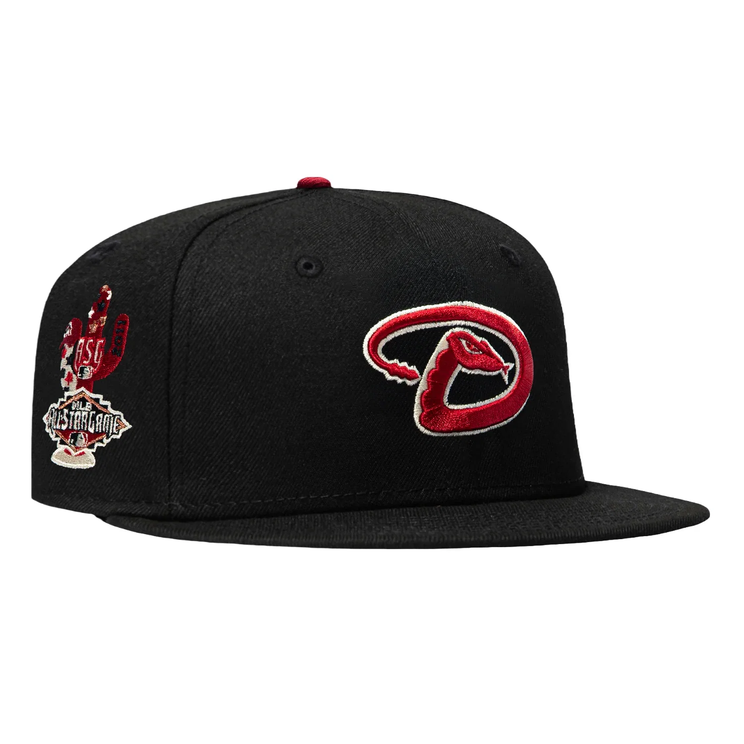 Image of New Era 59Fifty Arizona Diamondbacks 2011 All Star Game Patch 2007 Hat - Black, Sedona Red