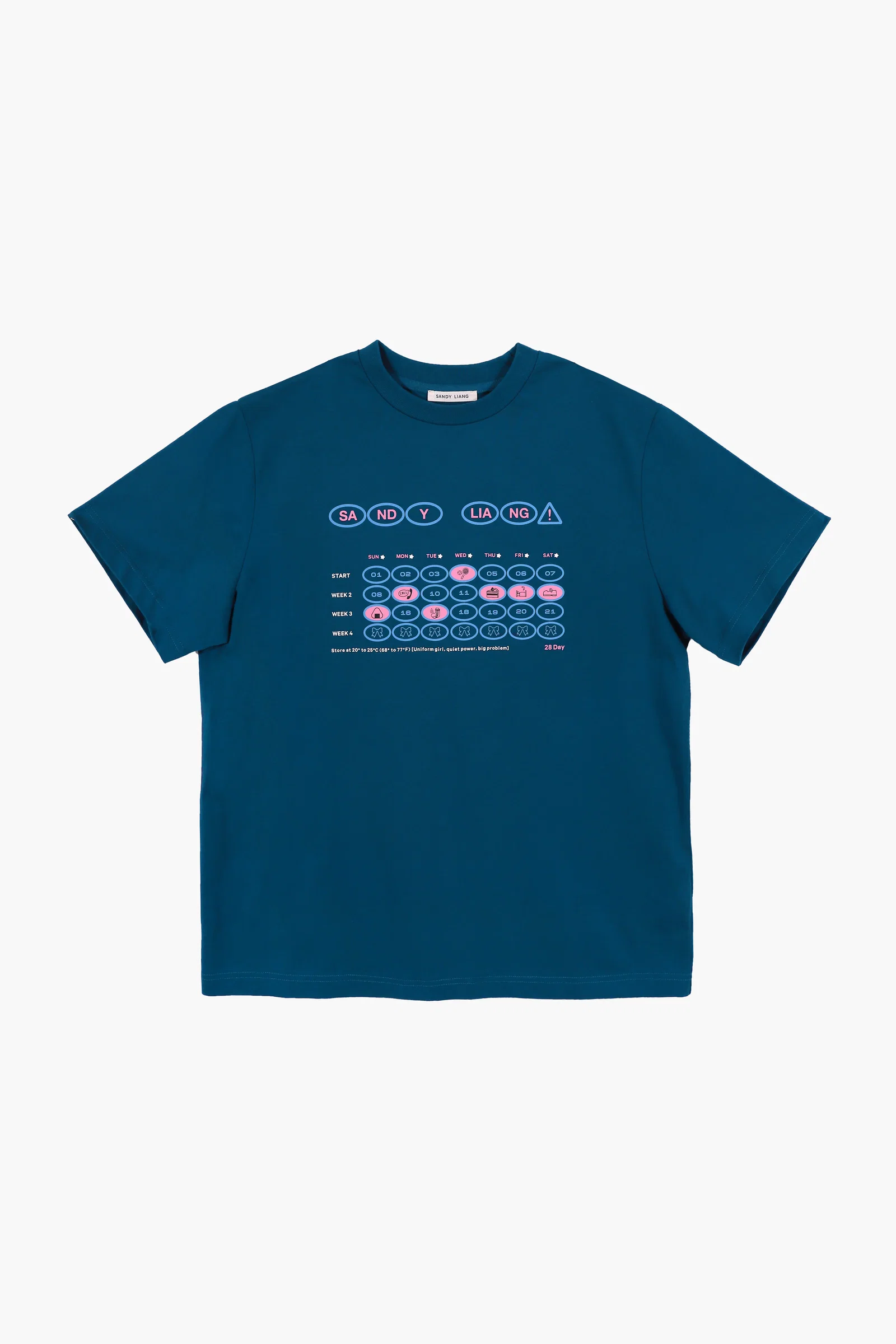 Image of CALENDAR BOXY TEE IN OCEAN