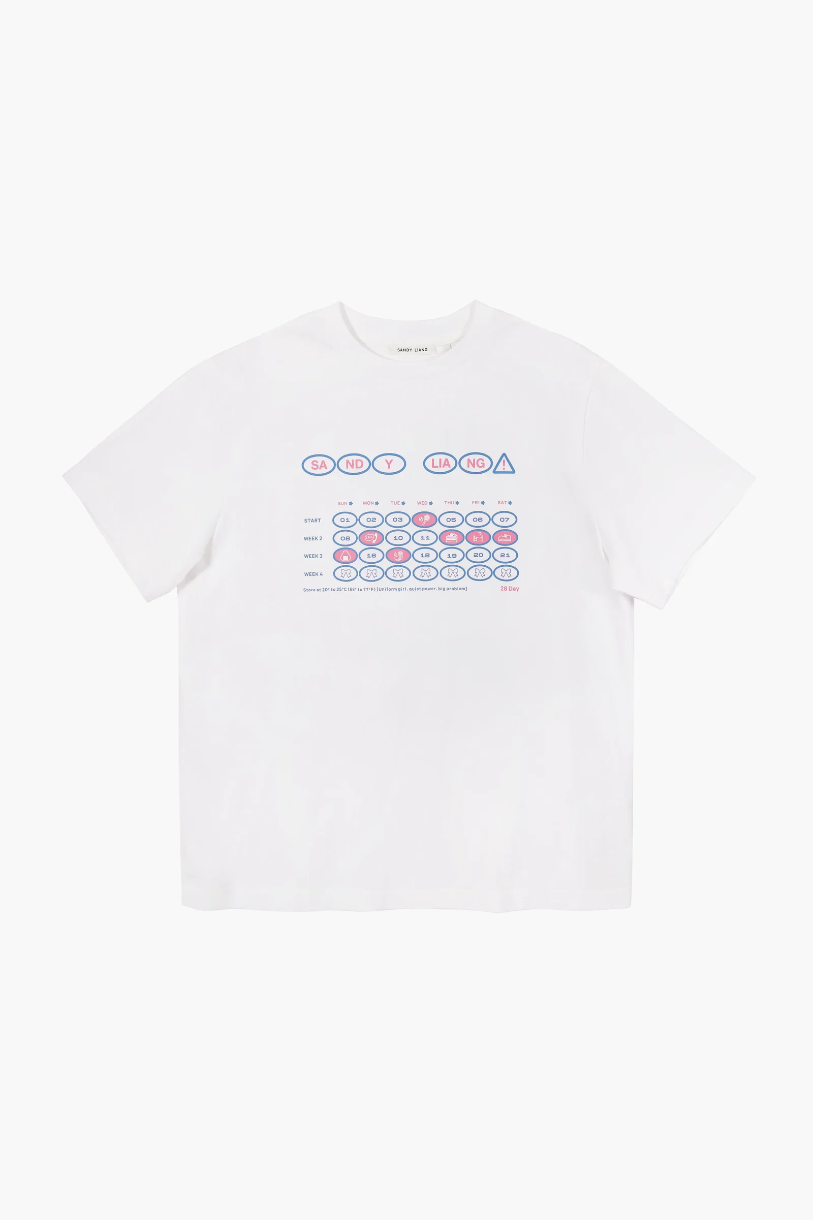 Image of CALENDAR BOXY TEE IN WHITE