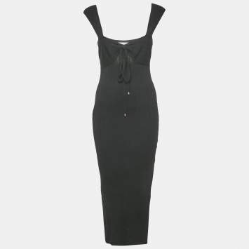 Black Knit Cut-out Maxi Dress 