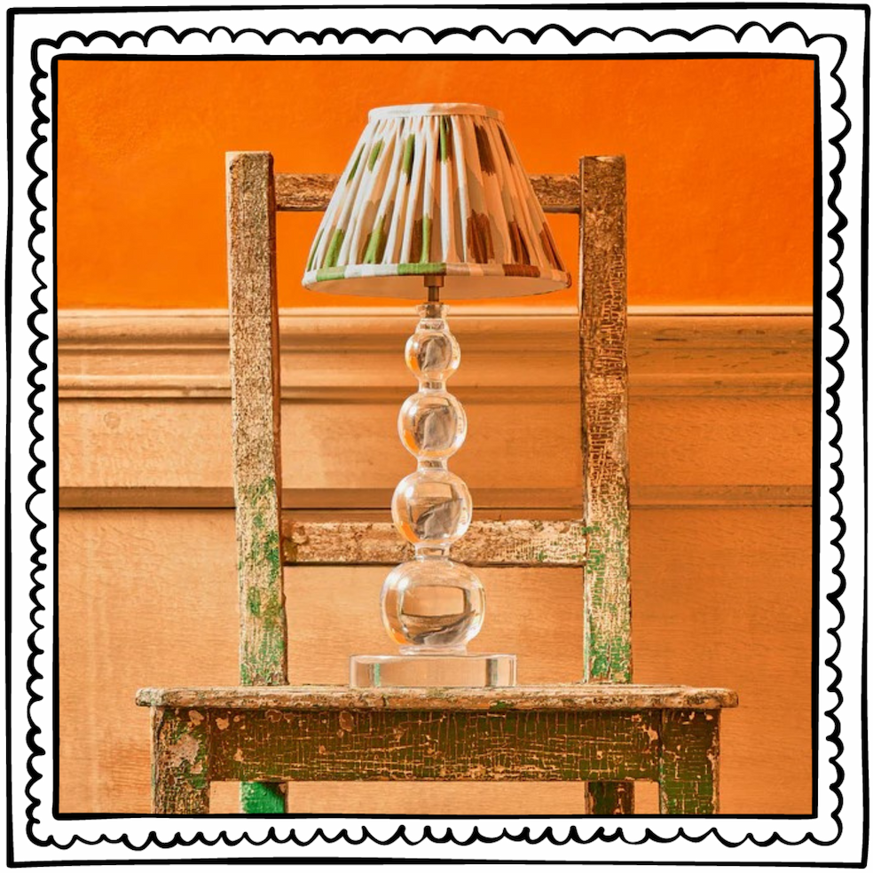 smaller aurora cordless table lamp in clear