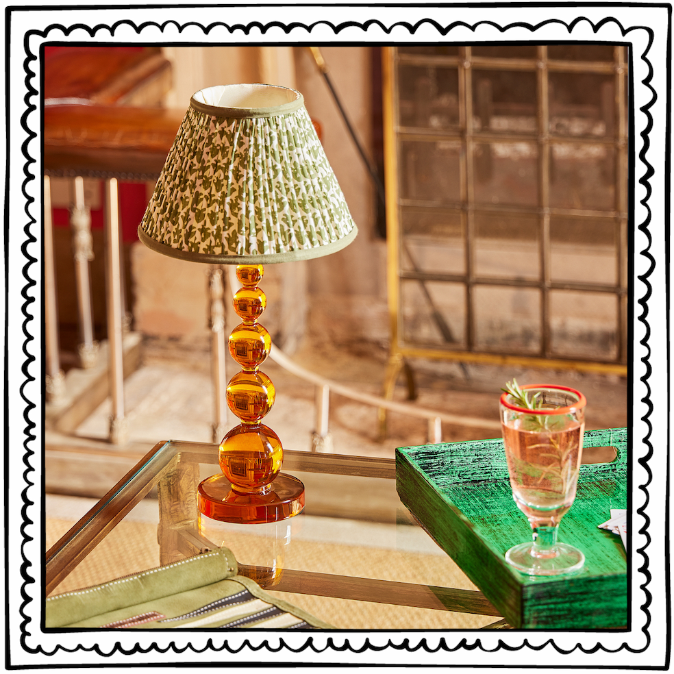 tiny aurora cordless table lamp in amber