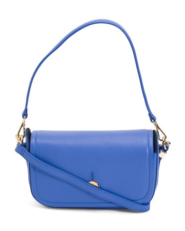 Leather Bathurst Mews Small Flap Over Crossbody for Women | Blue