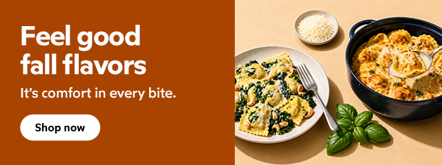 Feel good fall flavors. It's comfort in every bite. Shop now.