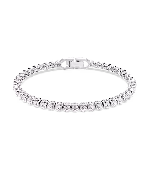 Bracciale Imber Emily Tennis, Taglio Round, Bianco, Placcato rodio