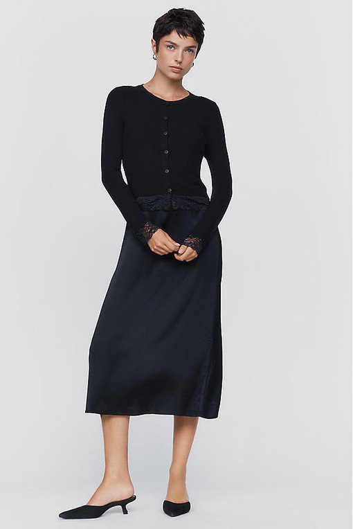 By Anthropologie Twofer Cardigan Midi Dress