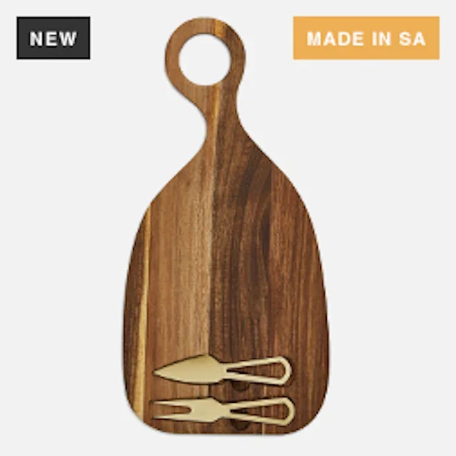 My Butchers Block Acacia Serving Board & Cheese Knives Set