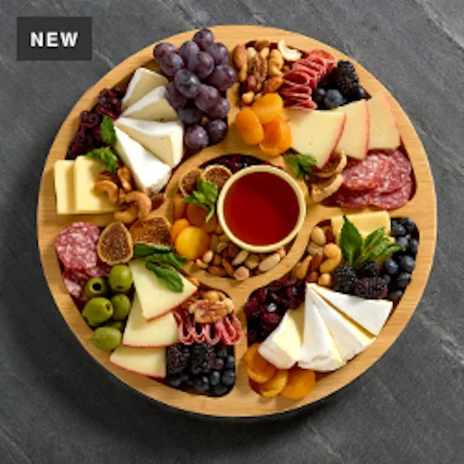 Farberware Build-a-Board Bamboo Divided Round Serving Board