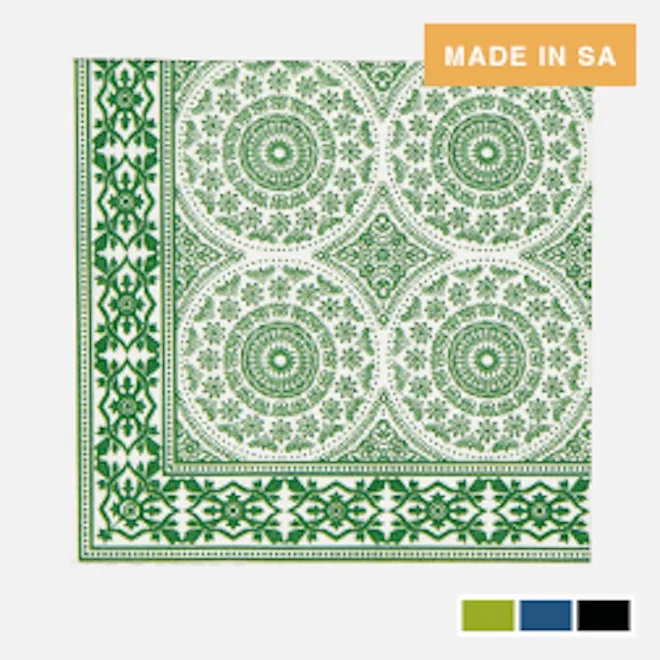 Tavola Shweshwe Biodegradable Paper Napkins, Pack of 25