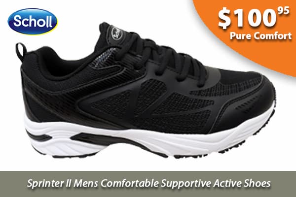 Scholl Orthaheel Sprinter II Mens Comfortable Supportive Active Shoes