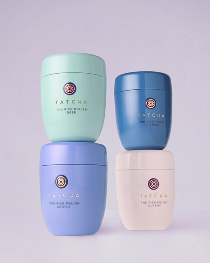 An image of The Rice Polishes by Tatcha in 4 different formulas for your skin type