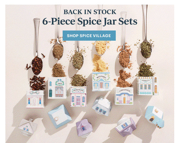 BACK IN STOCK  6-Piece Spice Jar Sets  [SHOP SPICE VILLAGE]