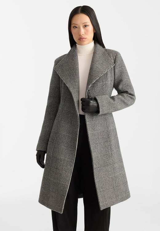 NORITA 2-in-1 double face wool coat with sash