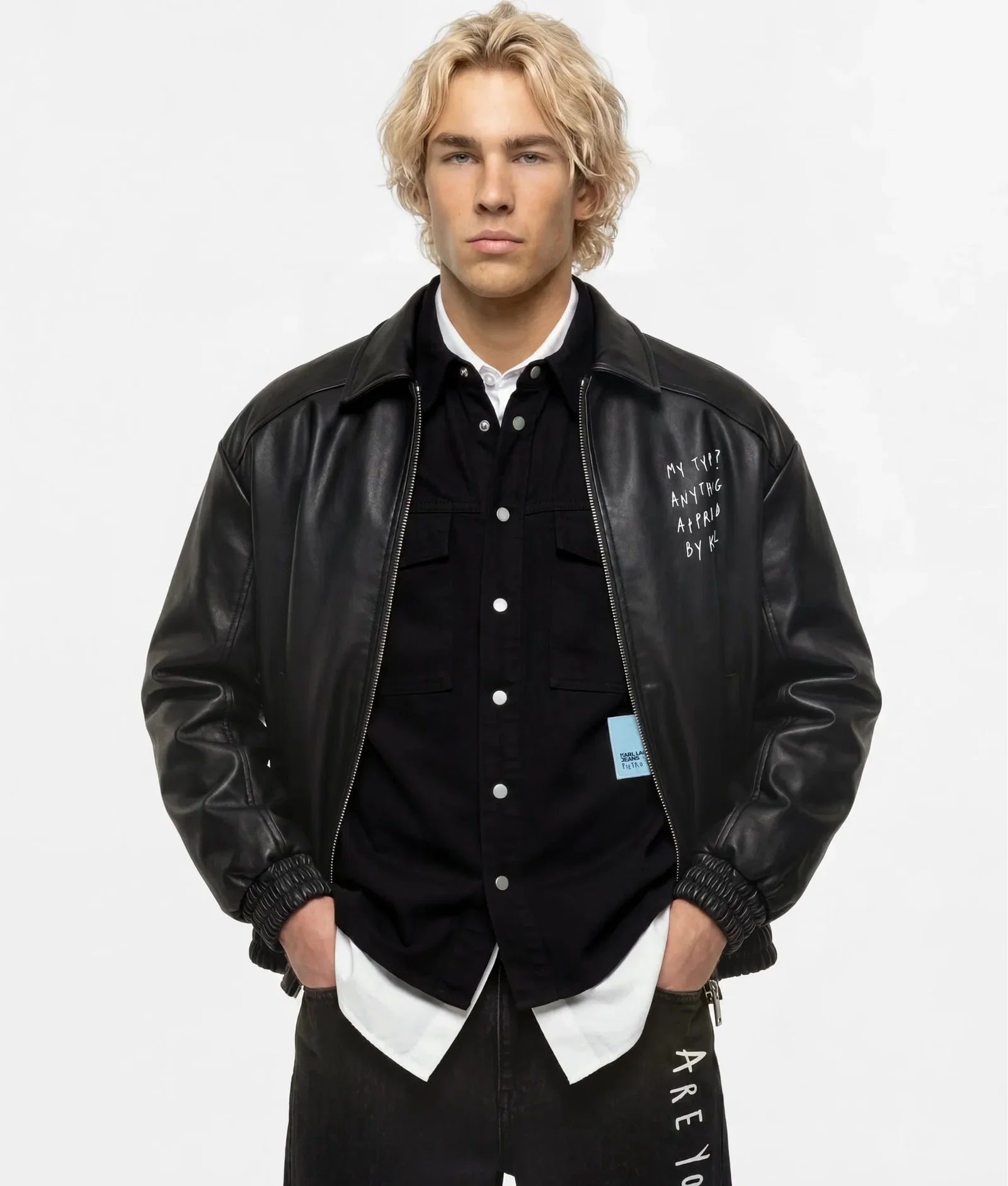 Image of KLJ X Pietro Terzini faux leather jacket