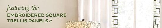 Featuring the Embroidered Square Trellis Panels