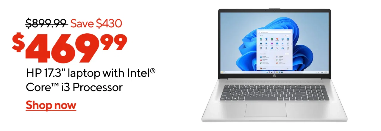 AD: $469.99 HP 17 Intel Core i3 Laptop (Reg: $899.99, Save $420)