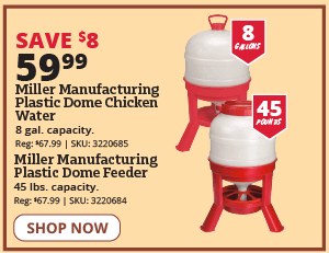 miller manufacturing dome chicken water