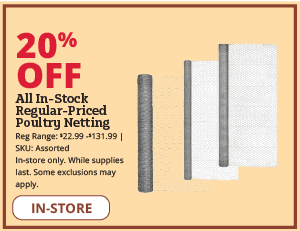 20% off poultry netting