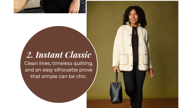 2. Instant Classic: Shop Contrast Trim Quilted Knit Snap Front Jacket